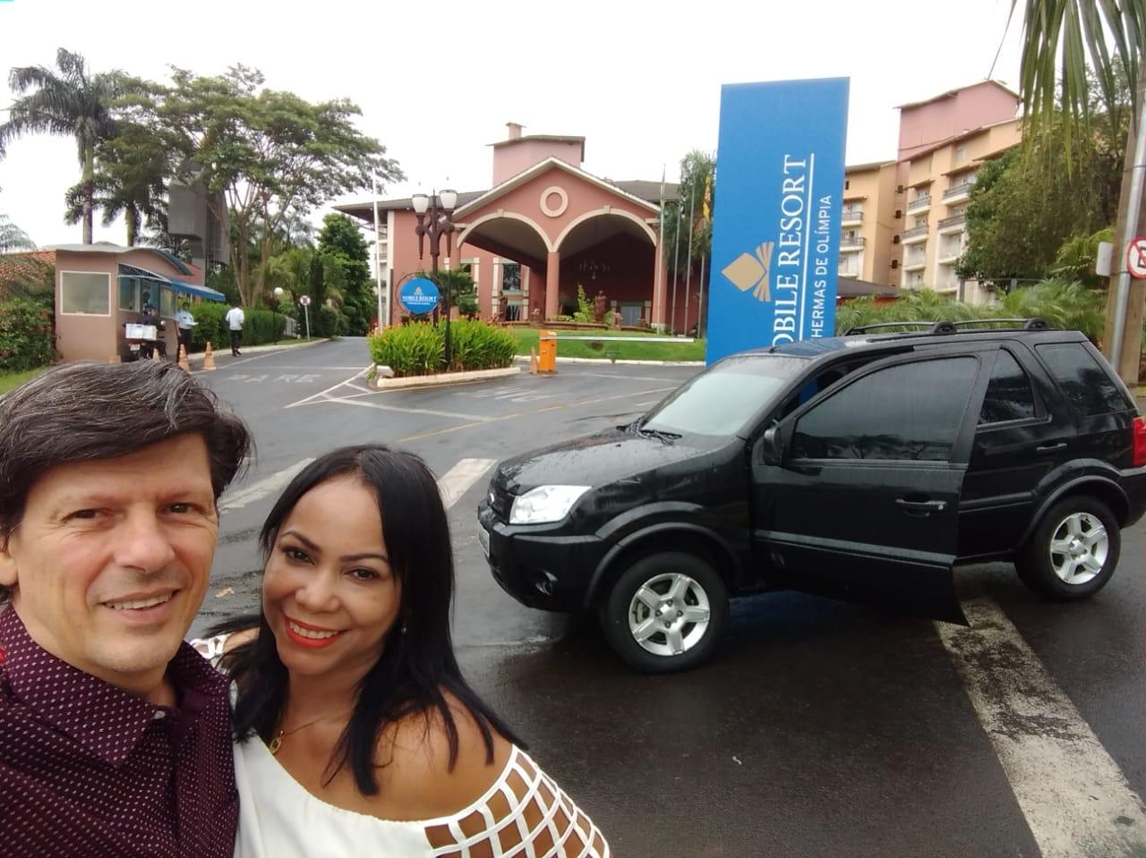 Ricardo Corona e a jornalista Claudia Cristina no final da Press Trip à convite do Nobile Resort Thermas de Olimpia II Foto: Cla Cri